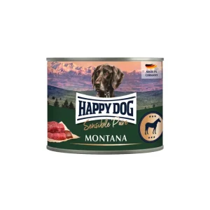 Billig Sparpaket 6 x 200 g Happy Dog Sensible Pure Montana Pferd Pur Hunde Nassfutter